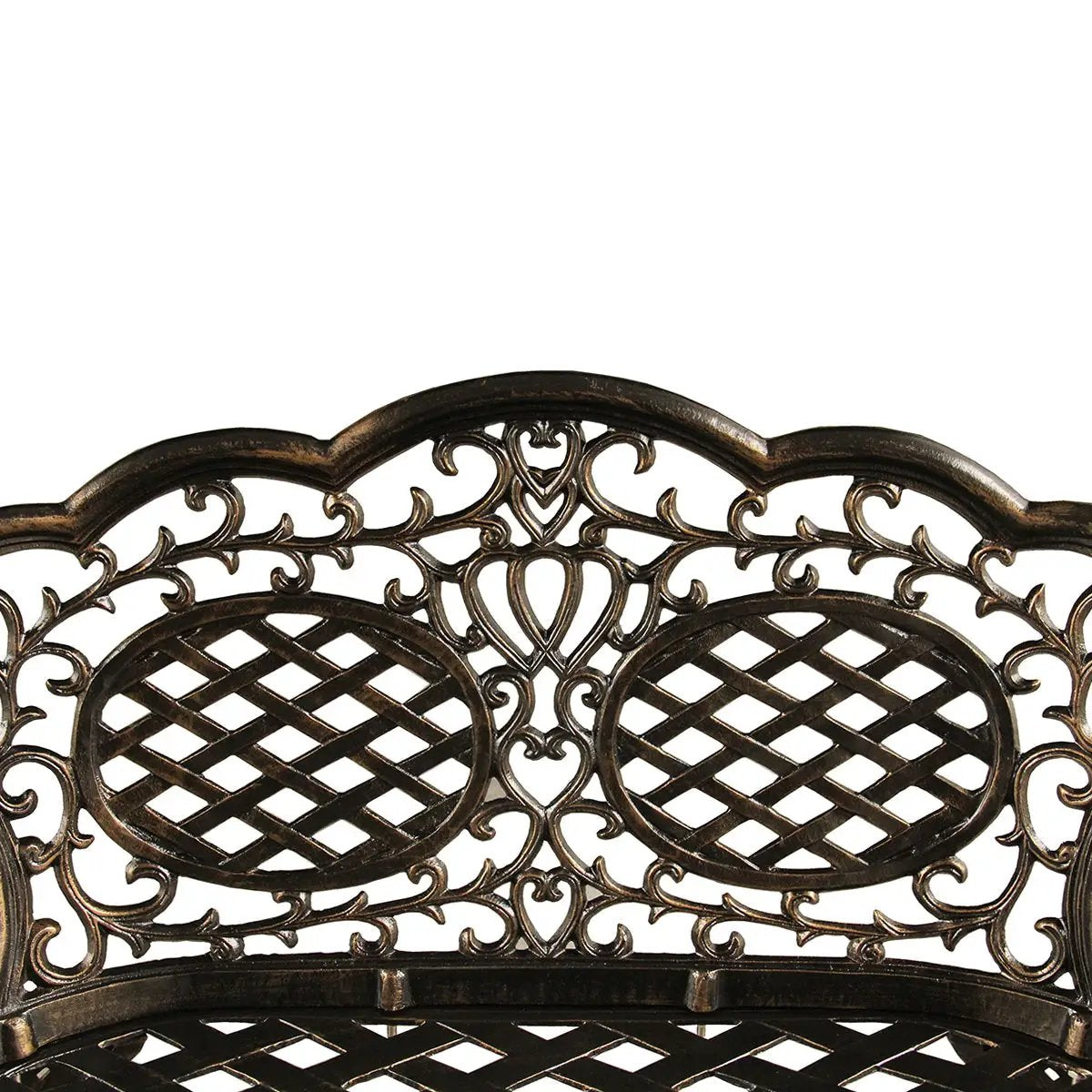 Ornate Outdoor Bronze Patio Garden Aluminum Loveseat Bench by Sharicks