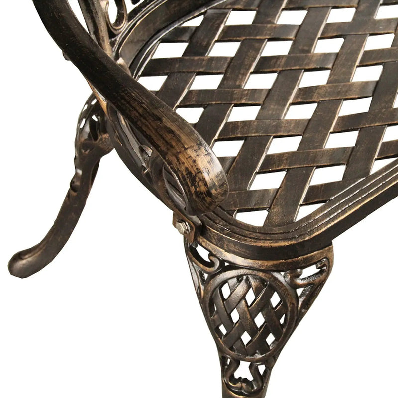 Ornate Outdoor Bronze Patio Garden Aluminum Loveseat Bench by Sharicks