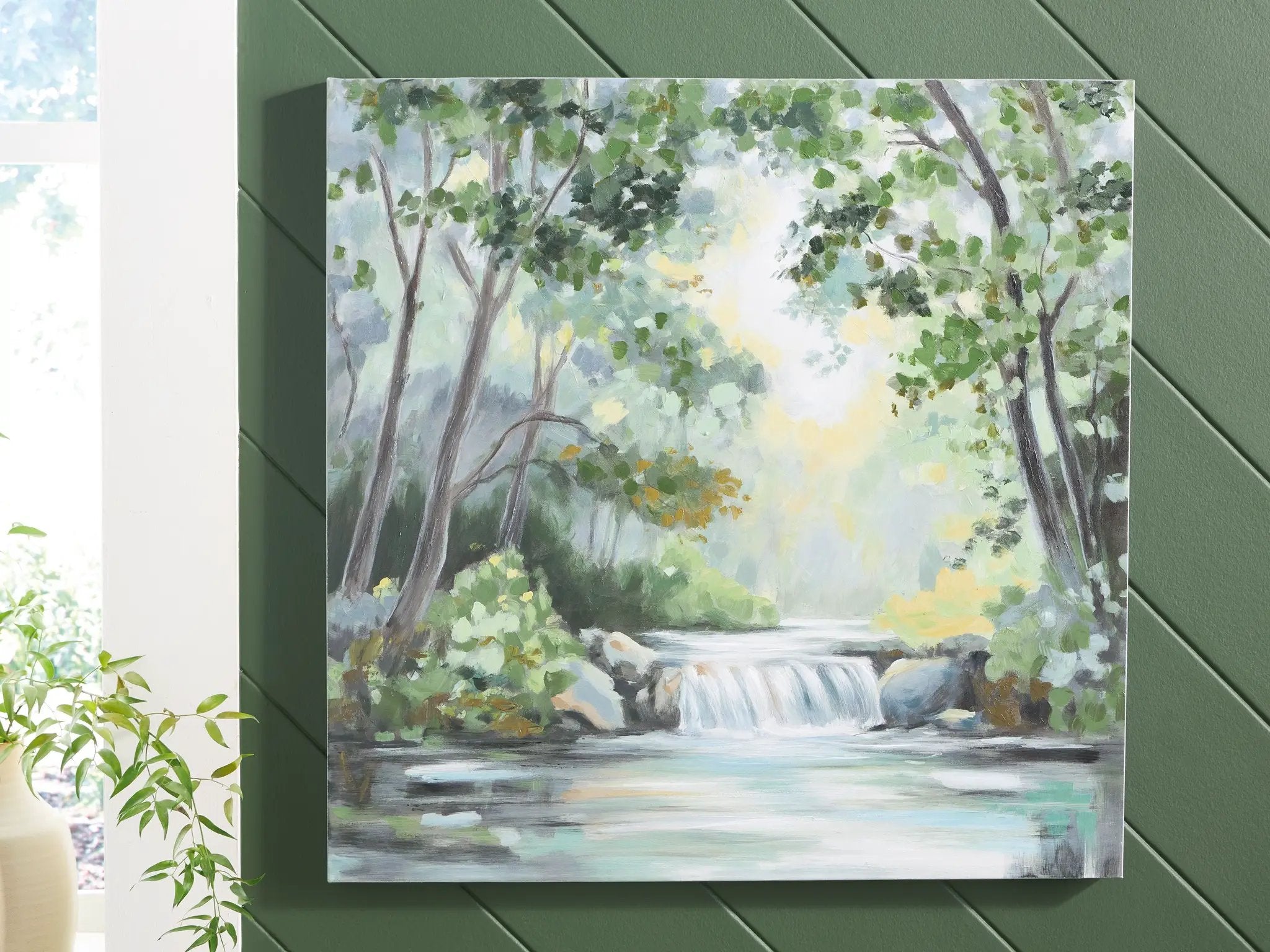 Evermaddick - Wall Art - Green / Gray / White by Unique Piece Furniture