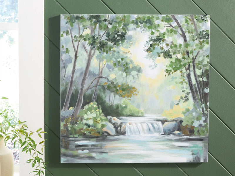 Evermaddick - Wall Art - Green / Gray / White by Unique Piece Furniture