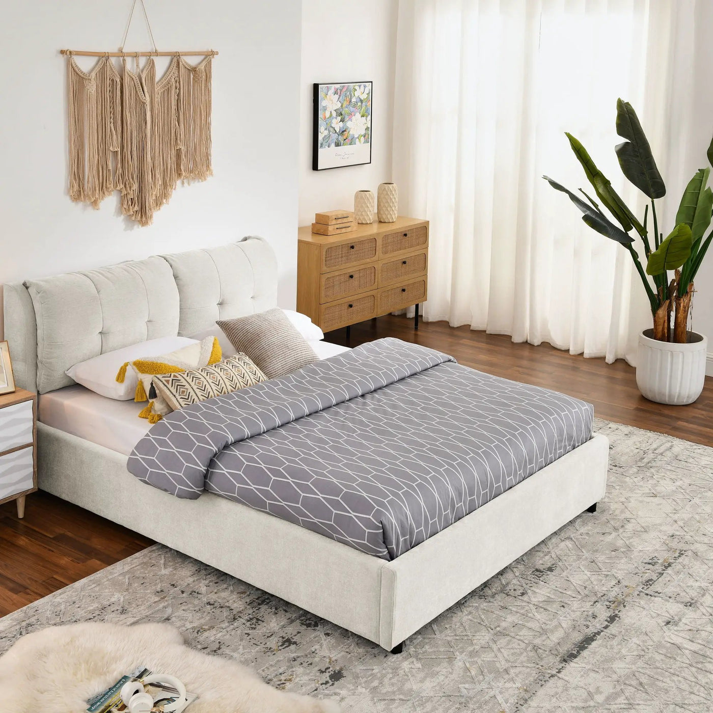 Storage Upholstered Hydraulic Platform Bed With Integrated Headboard by HouseOfZazla