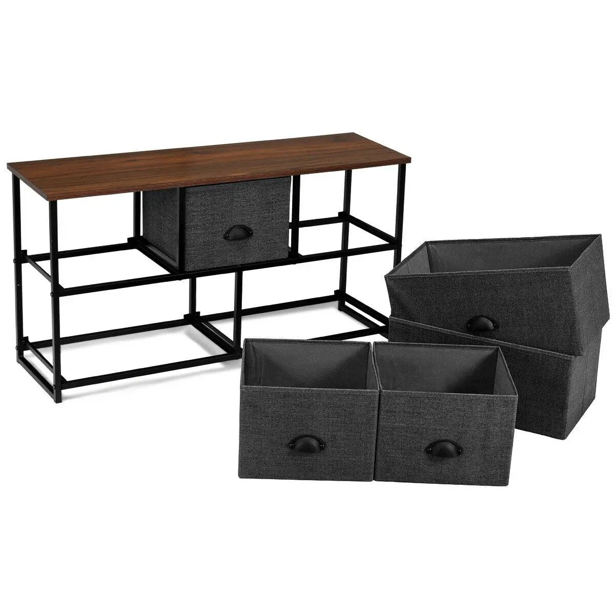 Wood Dresser Storage Unit Side Table Display Organizer by DirectDeals