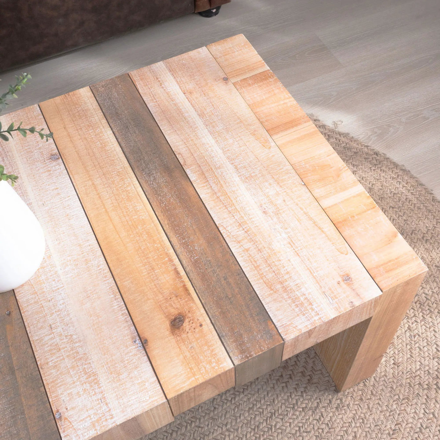 Modern Rustic Table With Sculpted Block Design by HouseOfZazla