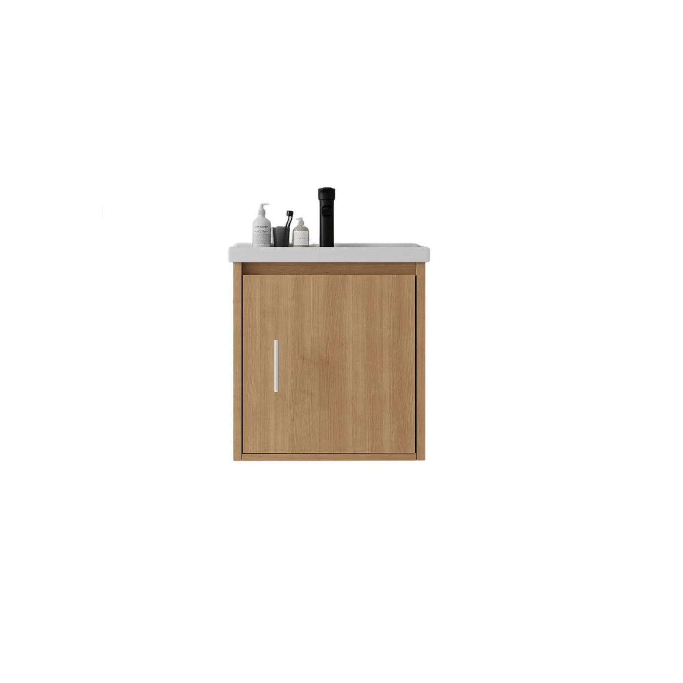 20 Inch Floating Bathroom Vanity with Sink, Soft-Close Door, Ceramic Sink, Plywood by HouseOfZazla