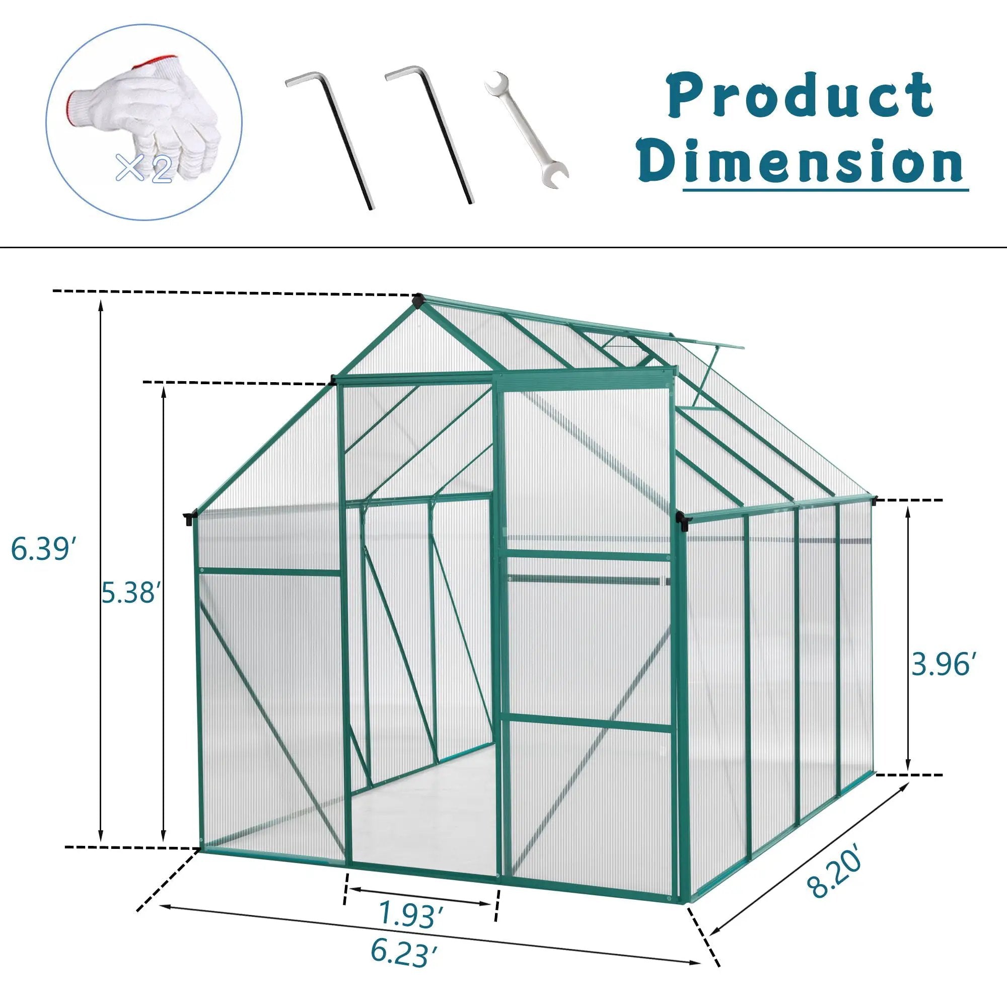 Polycarbonate house Raised Base And Anchor Aluminum Heavy Duty Walk-In houses For Outdoor Backyard In All Season by HouseOfZazla