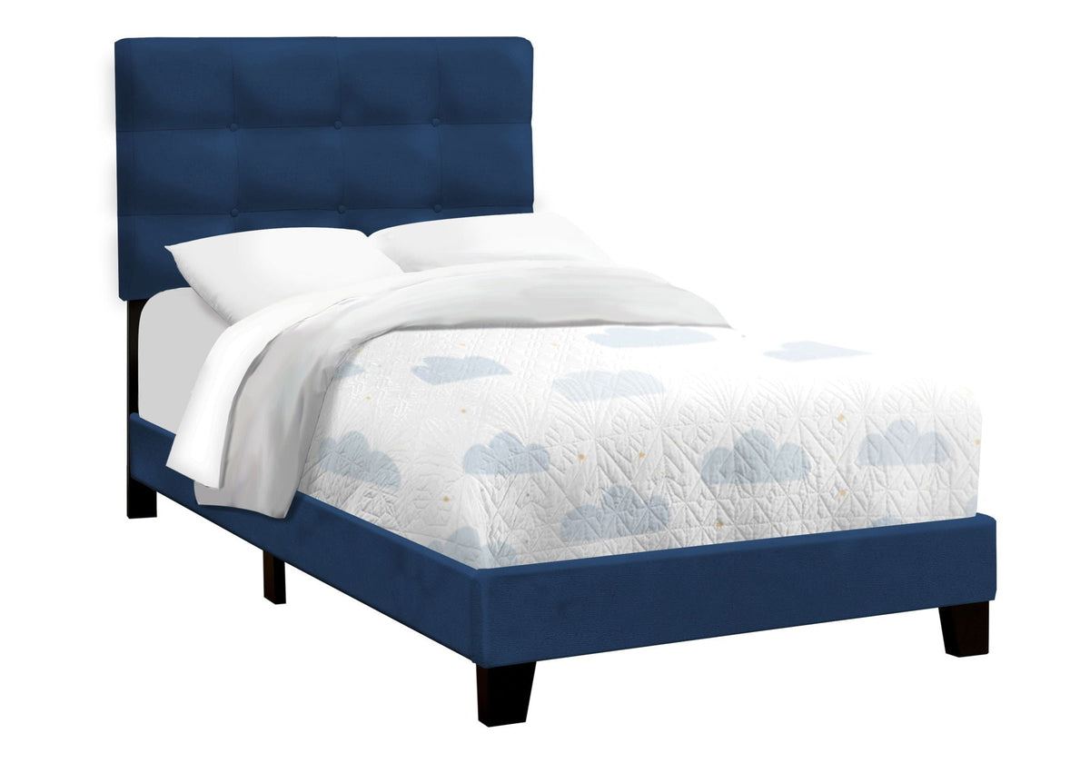 Transitional Upholstered Bed Frame with Tufted Fabric - Multiple Colors, photo 19 of 40
