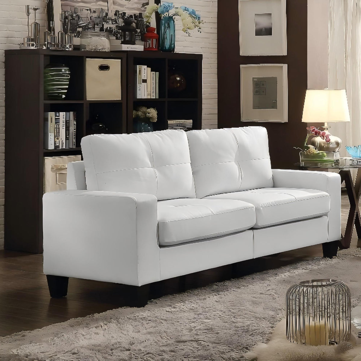 Modular Faux Leather Sofa with Modern Design - White, Black, Dark Brown, Red, photo 8 of 26