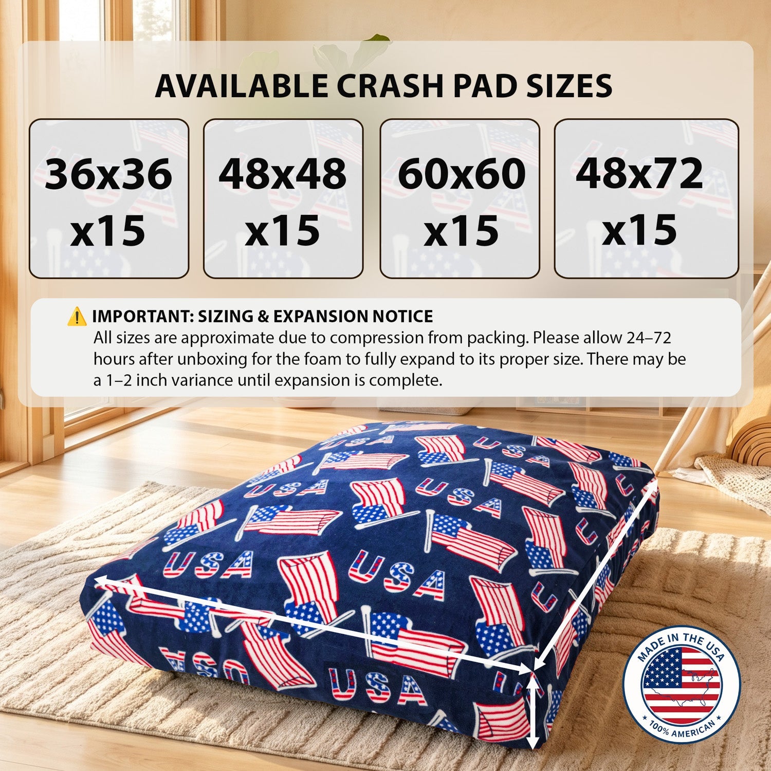 Sensory Crash Pad for Kids & Adults – Removable Washable Fleece Cover by HouseOfZazla