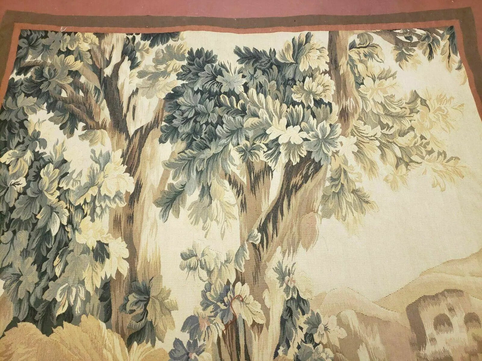 4' X 6' Tapestry French Design Handmade Aubusson Weave Nature One Of A Kind by Jewel Rugs