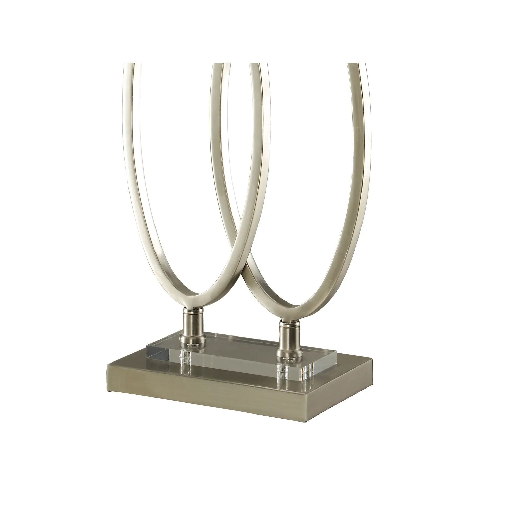 Rectangular Shade Accent Lamp With 3 Way Switch - Silver by HouseOfZazla