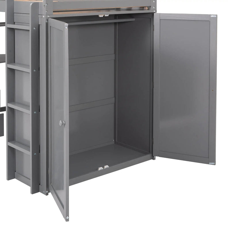 Loft Bed With Drawers, Desk, And Wardrobe