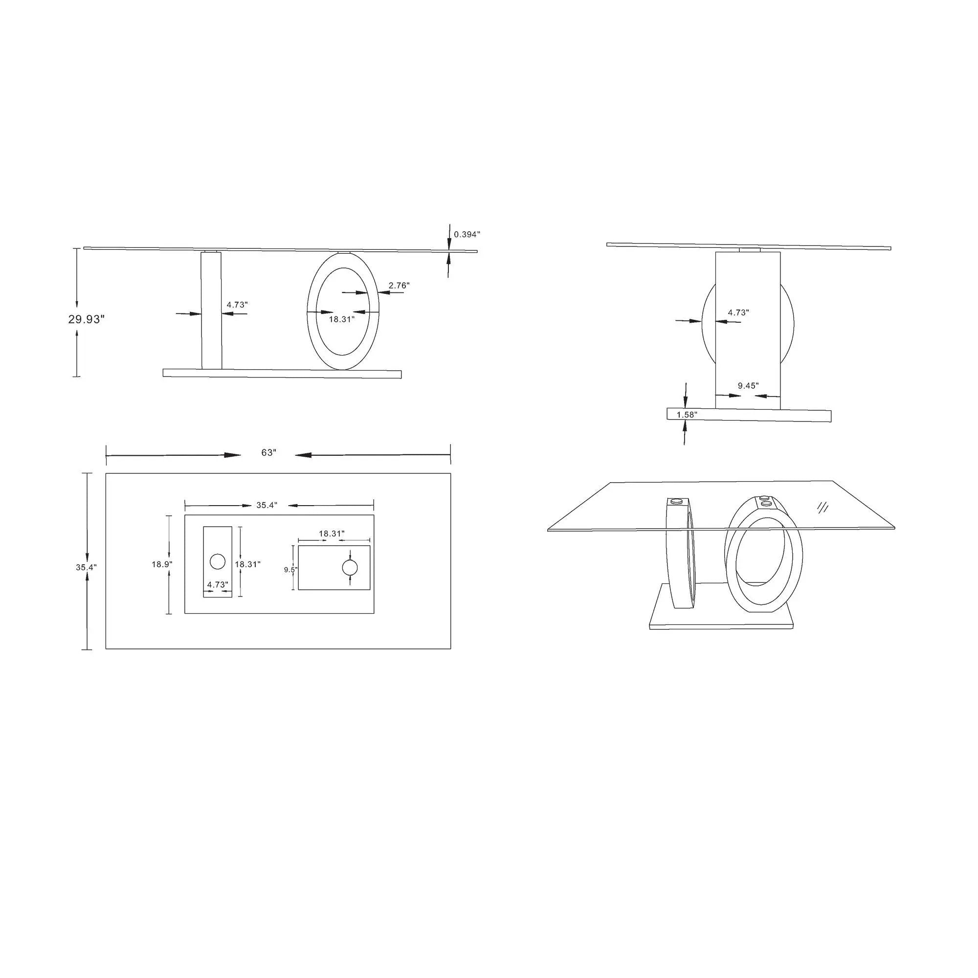 Royce - Dining Table Ecom by Unique Piece Furniture