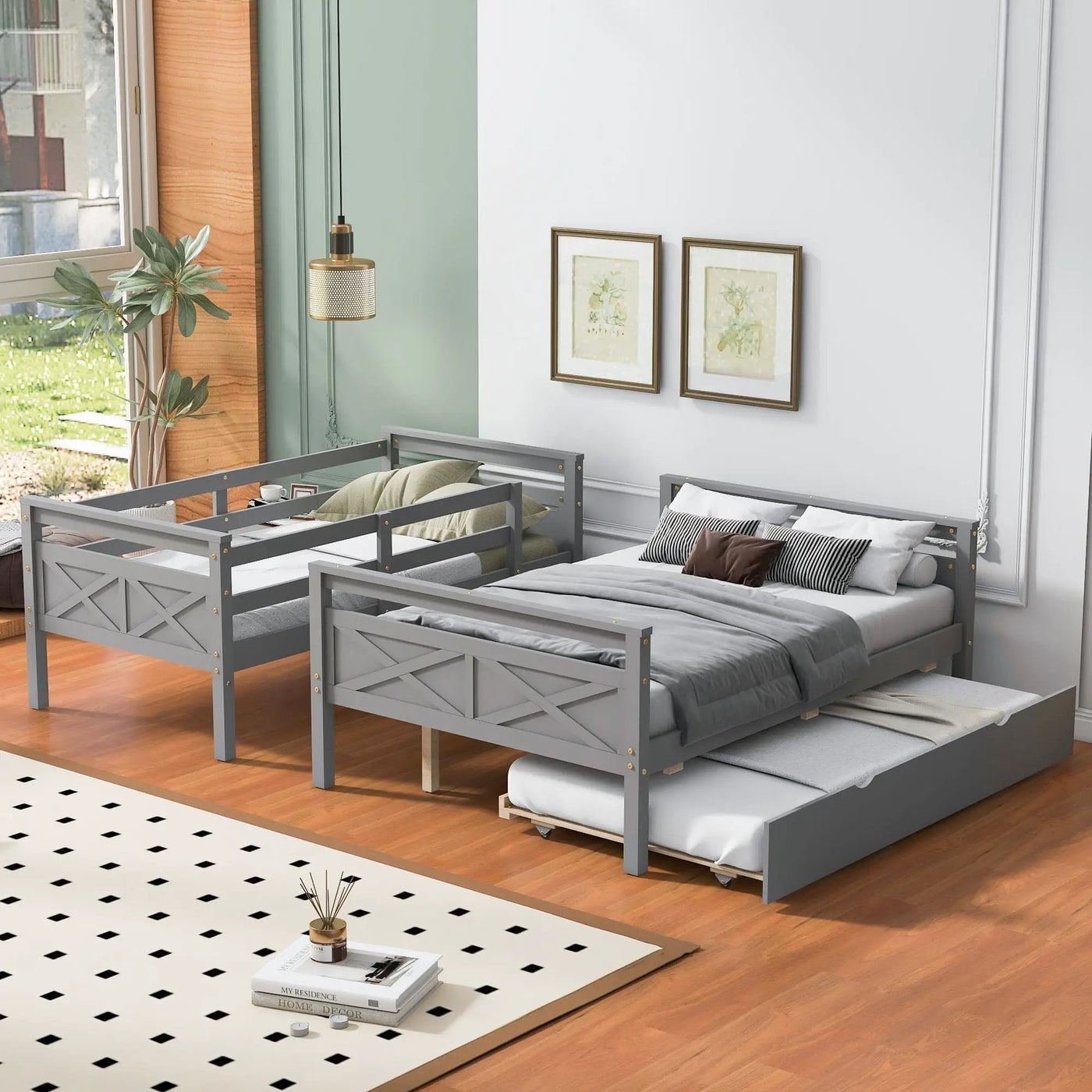 Bunk Bed With Ladder And Safety Guardrail by HouseOfZazla