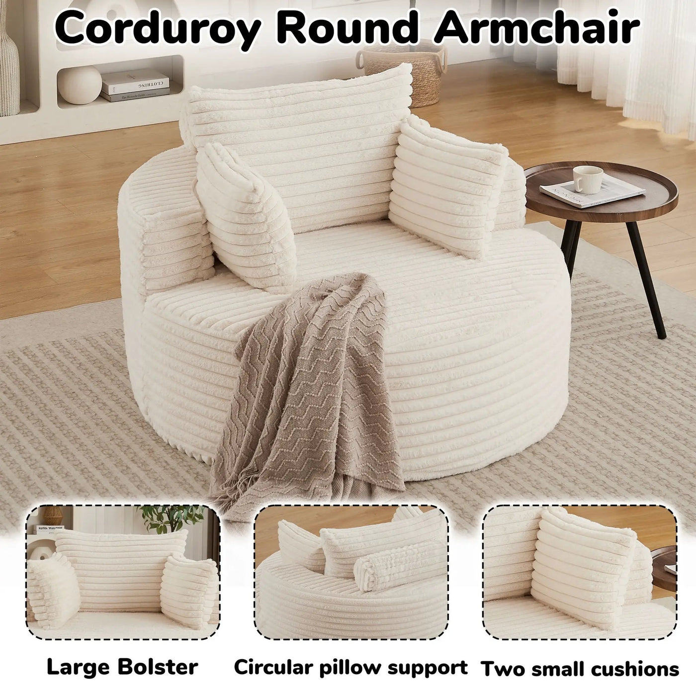 Modern Single Sofa With Backrest Pillow For Living Room by HouseOfZazla