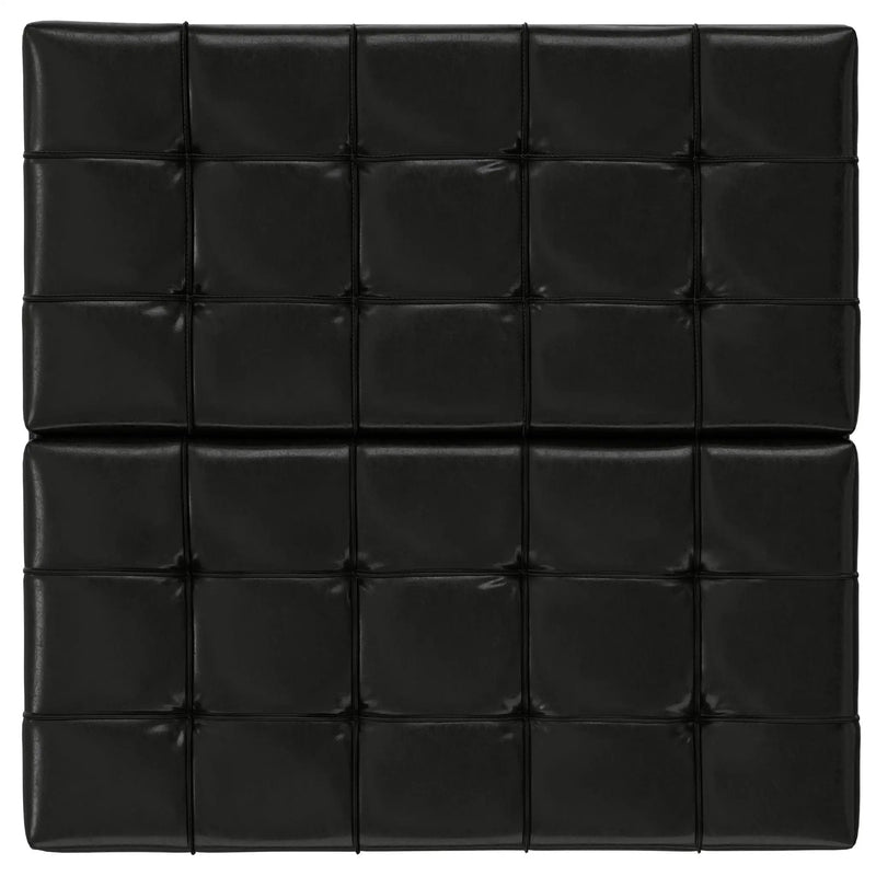 Harrison - Large Square Coffee Table Storage Ottoman - Black by HouseOfZazla