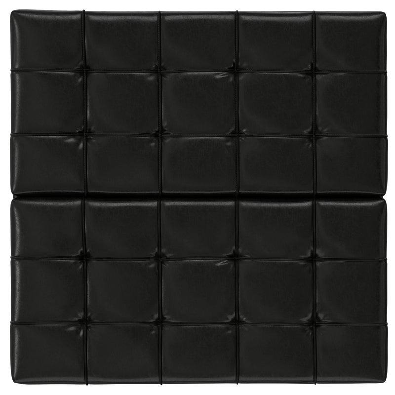 Large Square Coffee Table Storage Ottoman with Lift-Top - Black, photo 3 of 5