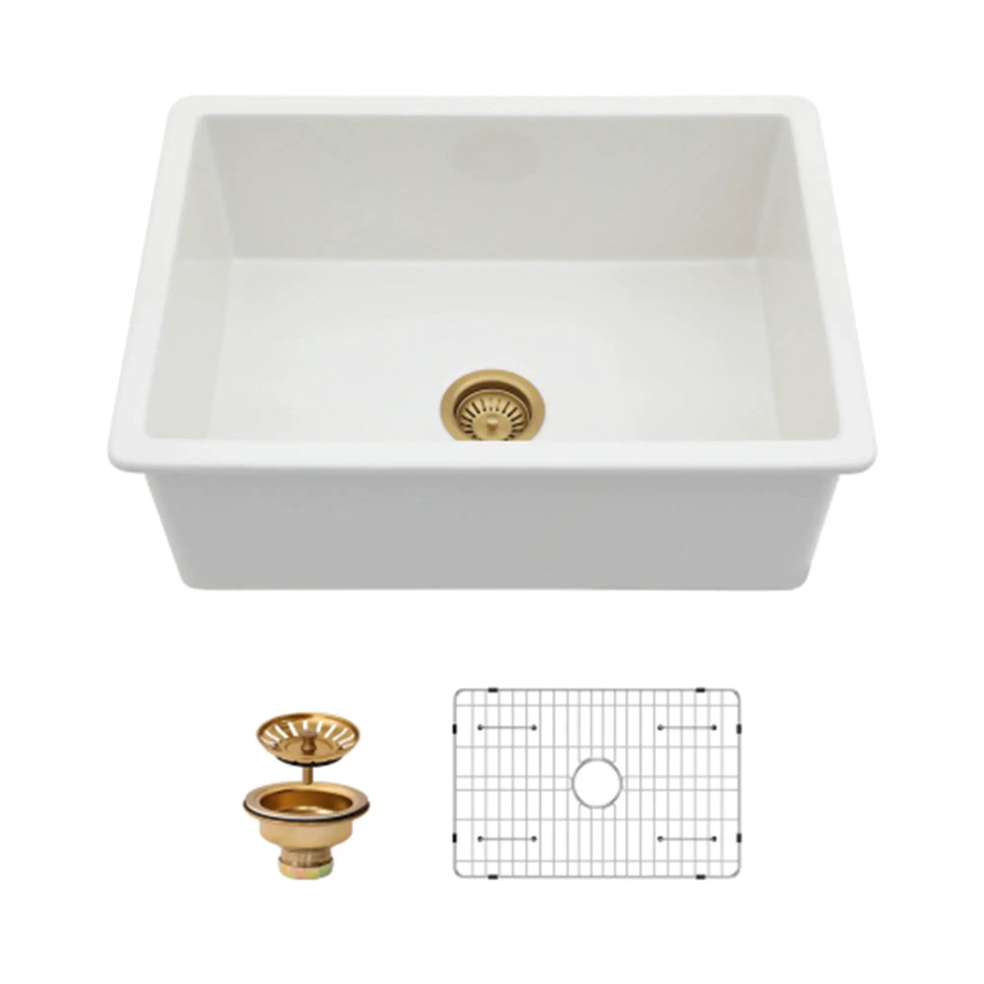 Undermount Single Bowl Ceramic Kitchen Sink, Dual Mount by HouseOfZazla