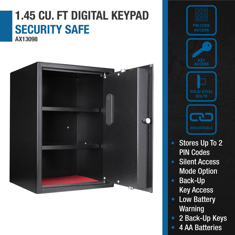 Large Digital Keypad Safe 1 45 Cubic Ft - Black by HouseOfZazla
