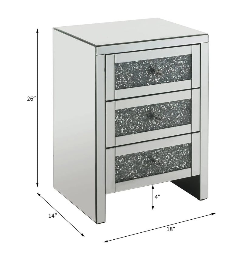 Noralie - 26" Accent Table With Faux Diamonds - Mirrored by Unique Piece Furniture