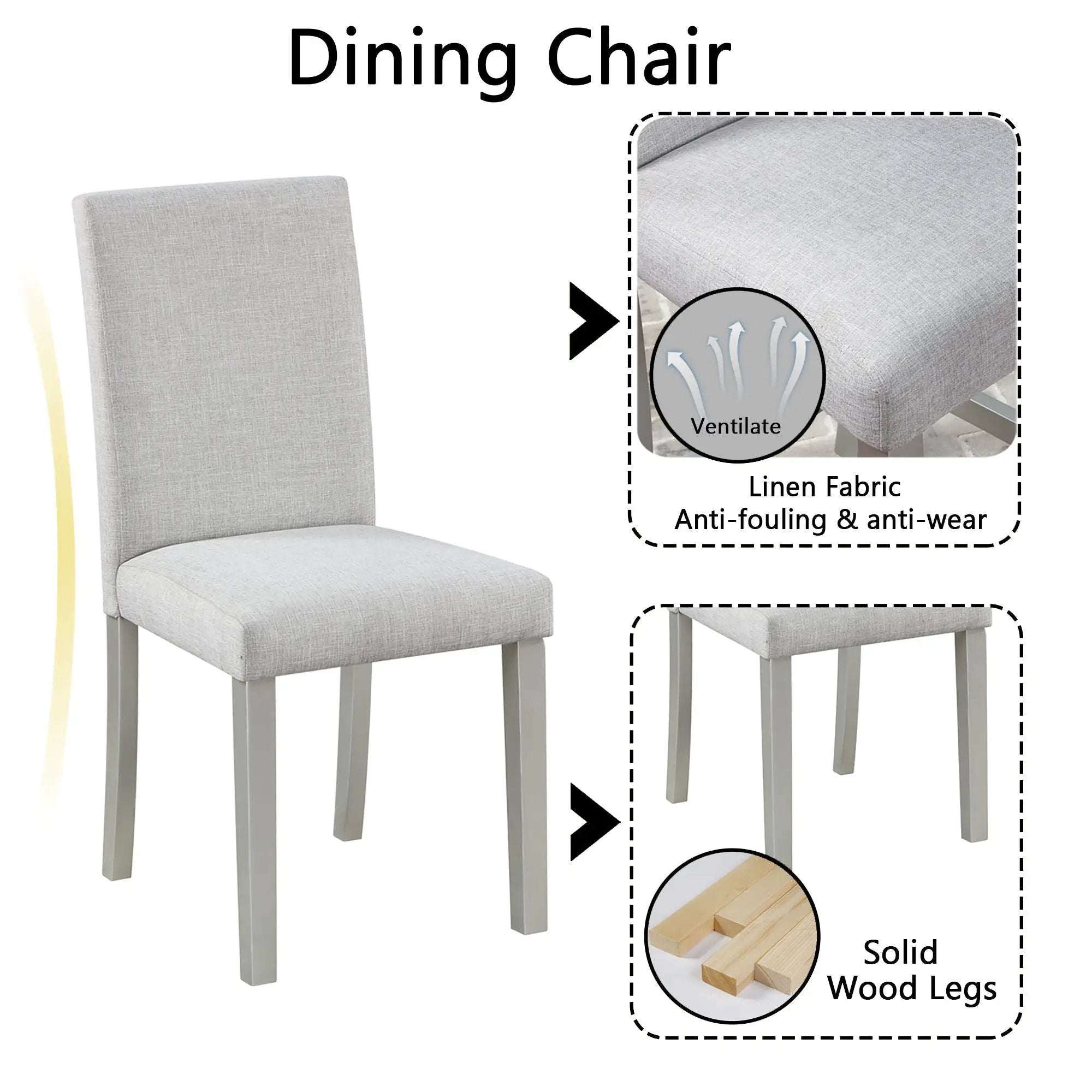 Dining Table Set With Crystal Decoration And Upholstered Chairs by Unique Piece Furniture