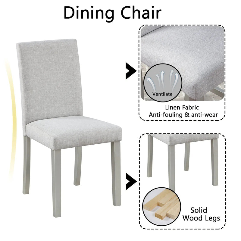 Dining Table Set With Crystal Decoration And Upholstered Chairs by Unique Piece Furniture