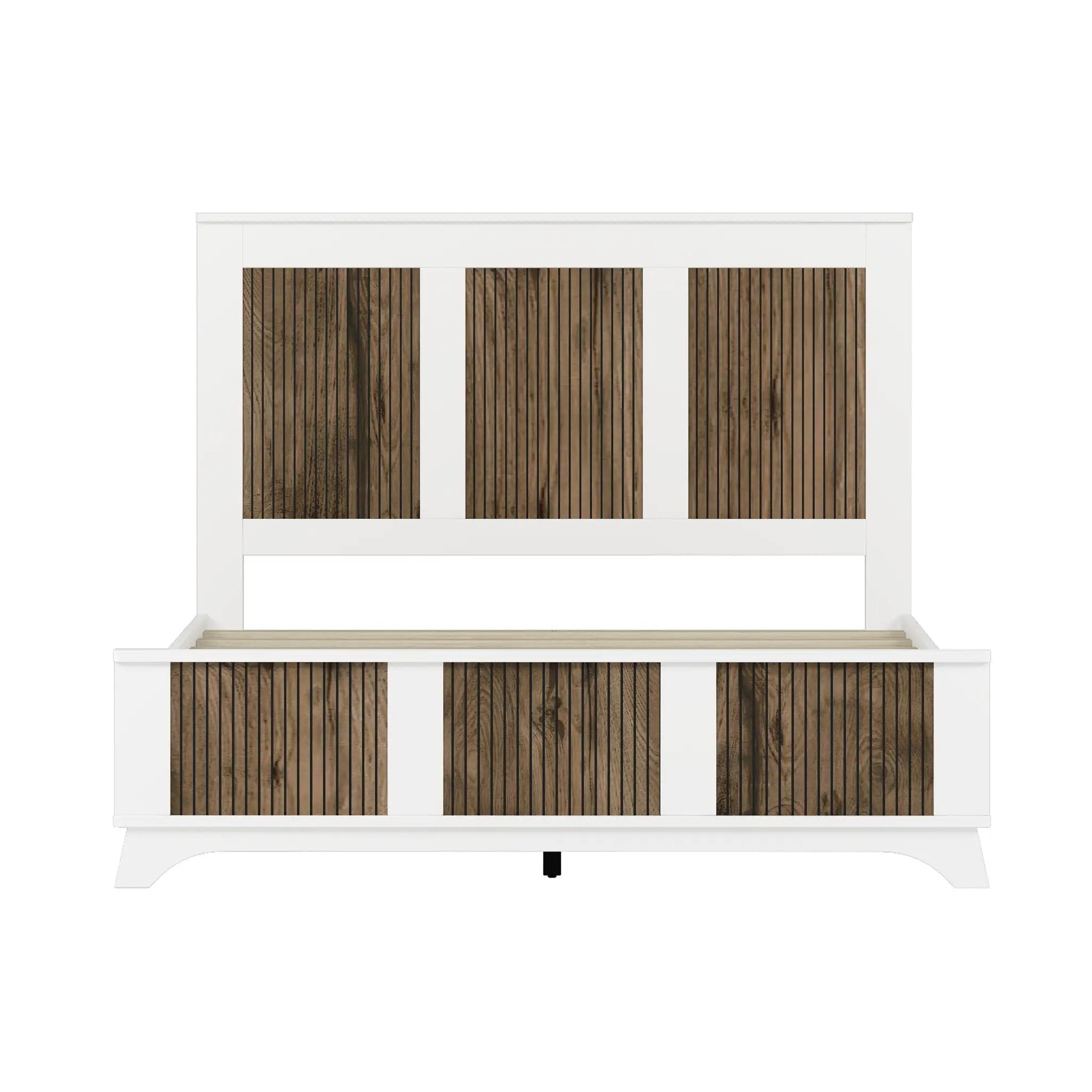 4-Pieces Bedroom Sets, Queen Size Farmhouse Platform Bed with Storage by HouseOfZazla
