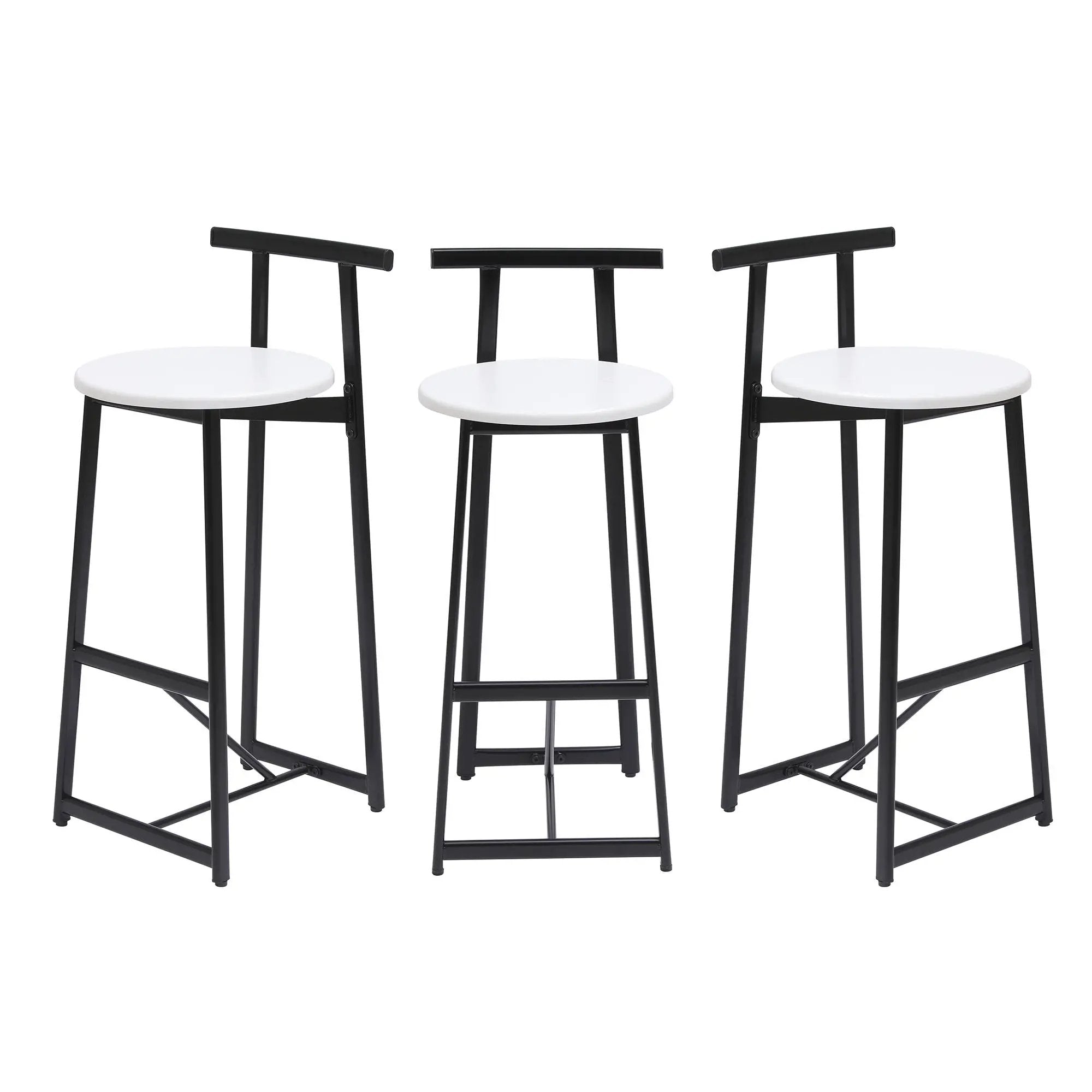 Modern Bar Stools With Backrest For Kitchen (Set of 3) by HouseOfZazla