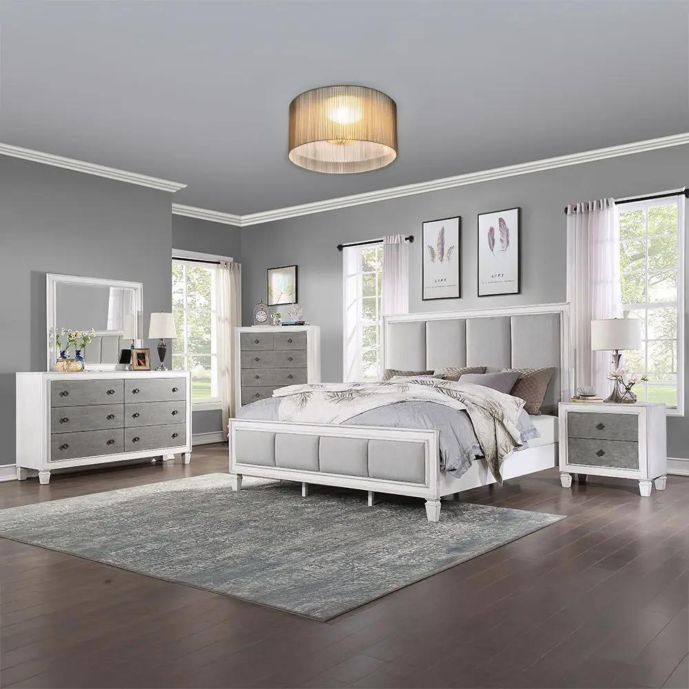 Katia - Nightstand - Rustic Gray & Weathered White by Unique Piece Furniture
