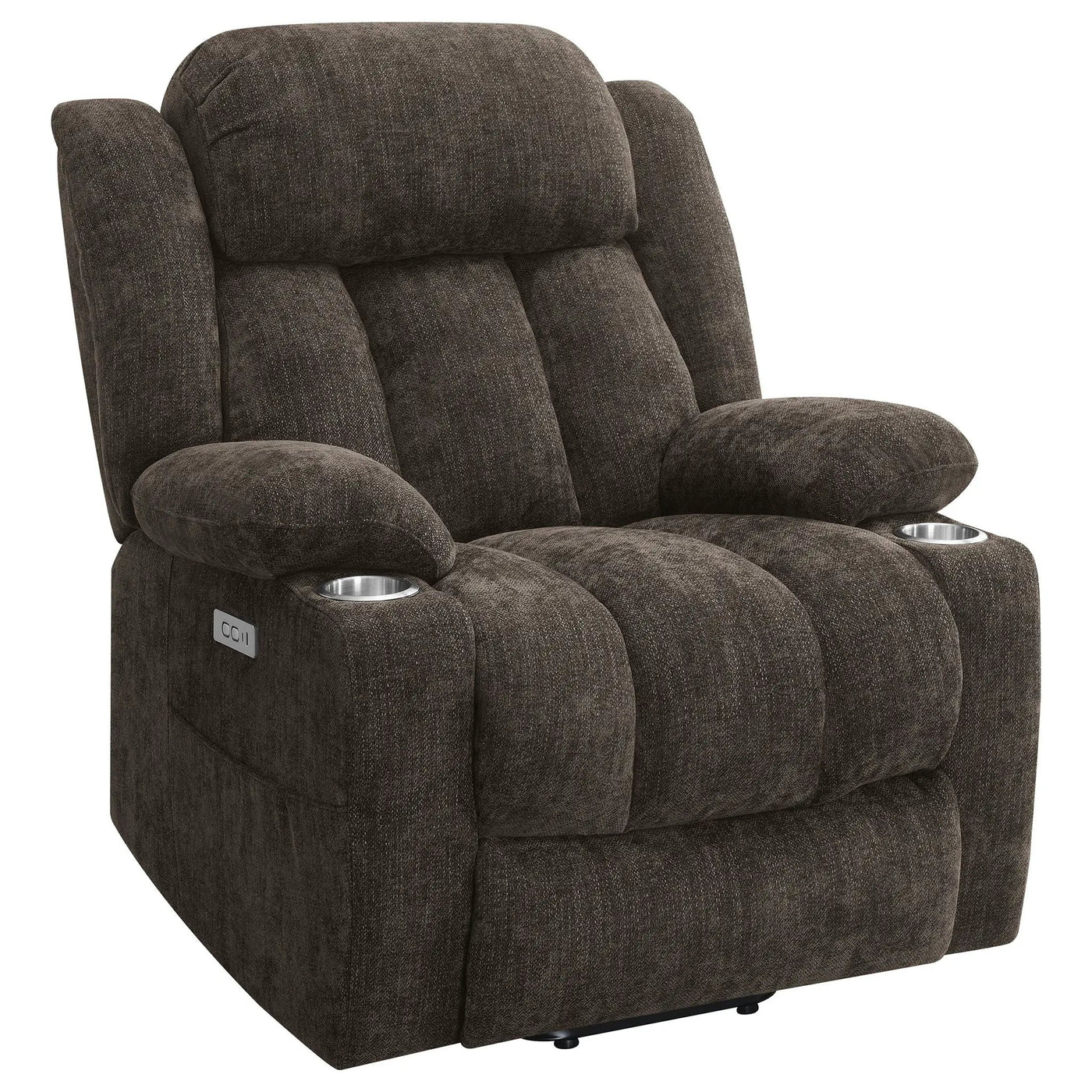 Beca - Upholstered Power Lift Recliner With Cupholders And USB Charging by HouseOfZazla