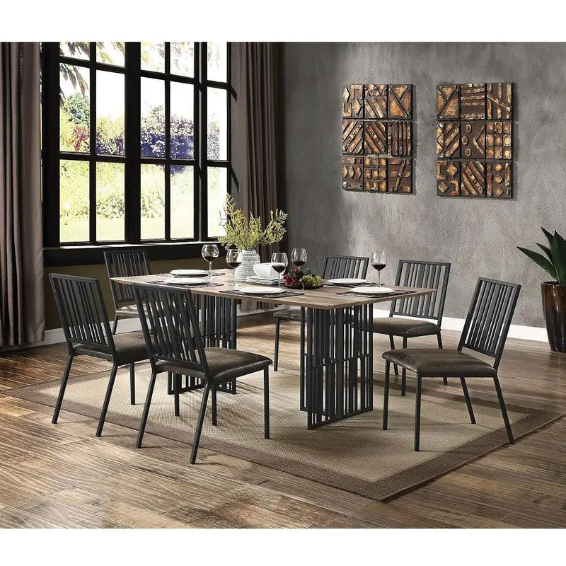 Zudora - Dining Table - Antique Oak & Black by Unique Piece Furniture