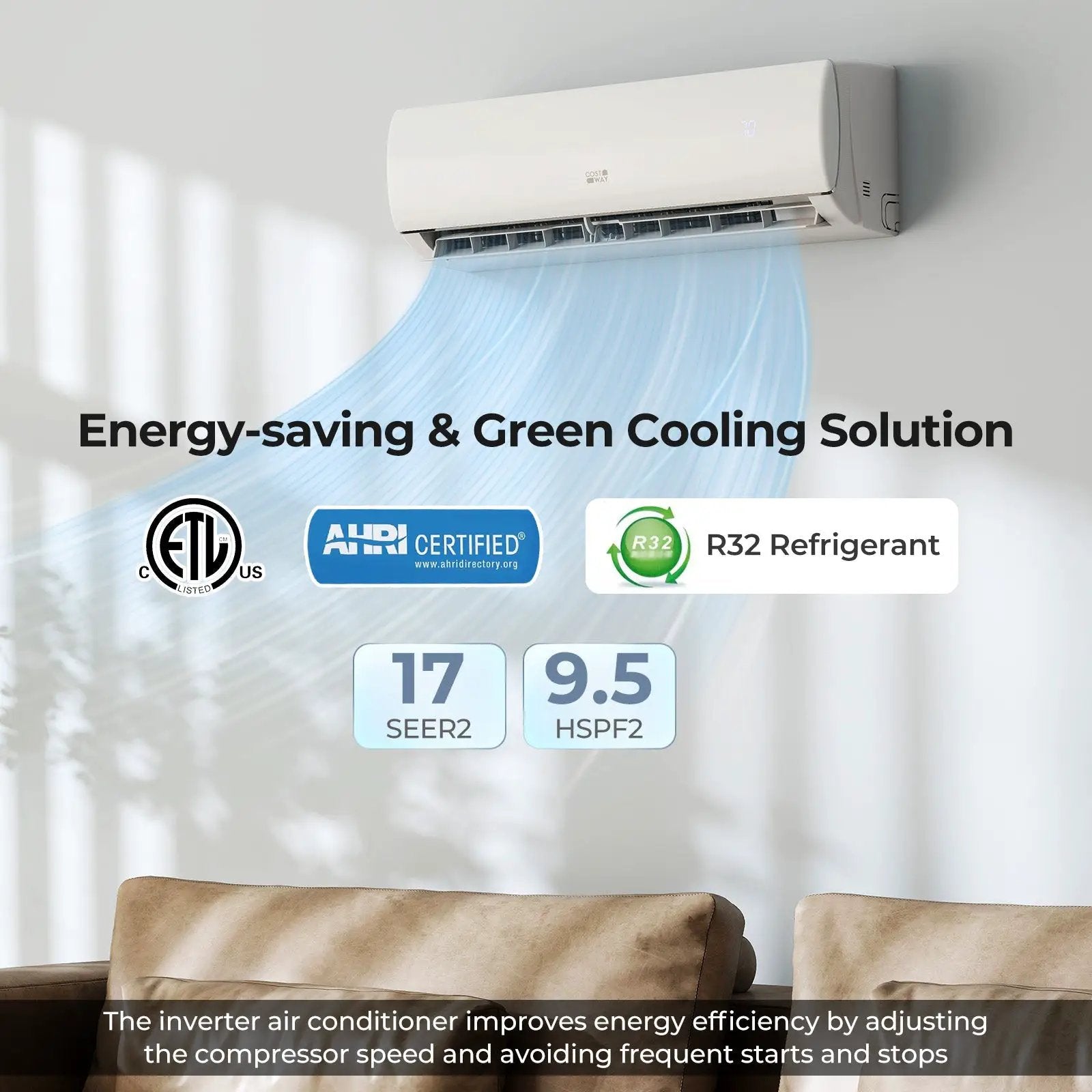 11500 BTU 115V Mini Split Air Conditioner and Heater Pump System Wifi Enabled by DirectDeals