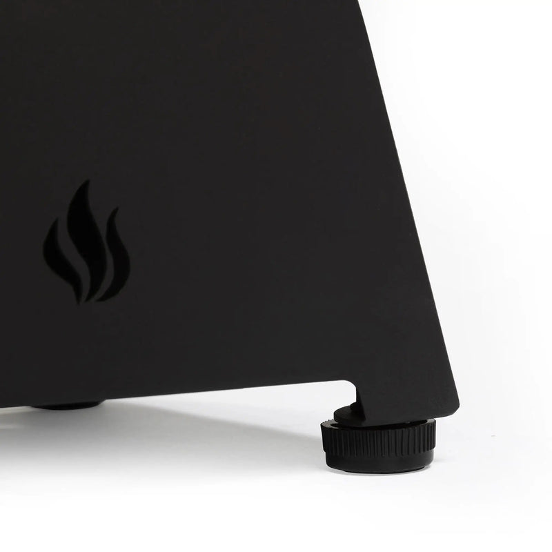 Tabletop, Propane Gas Fire Pit With Quick Connect Joint, Glass Wind Guard And Lava Rock, Outdoor, Portable - Black by HouseOfZazla