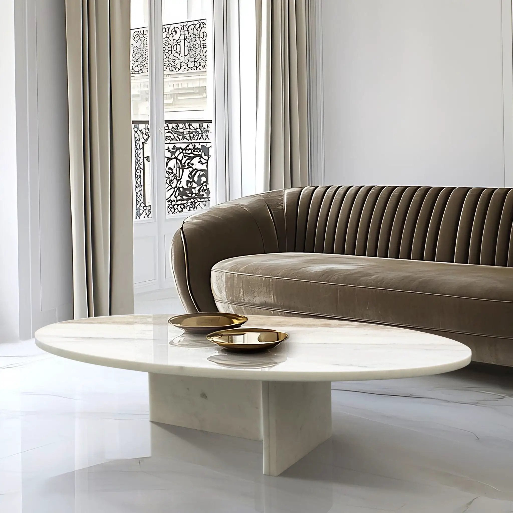 Luxury Coffee Table With Unique Veining, Unique Stone Design by HouseOfZazla