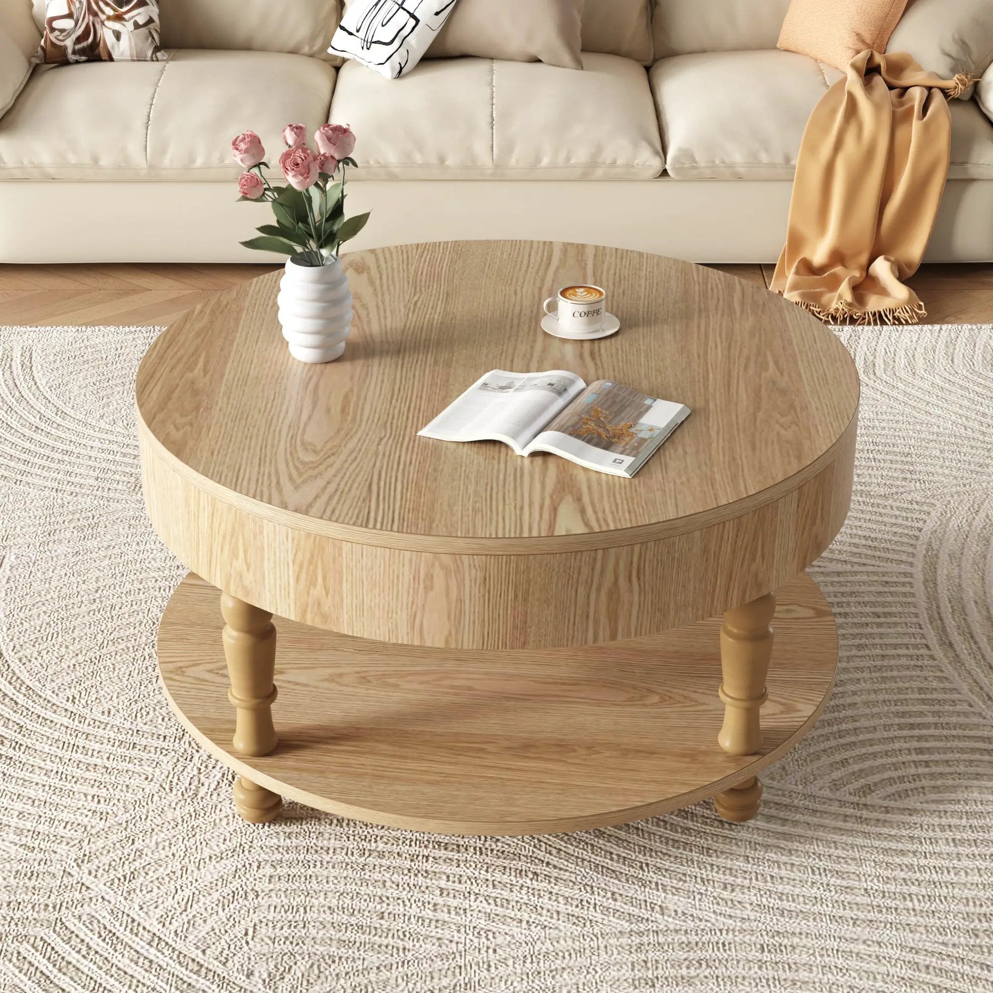 Coffee Table with Dual Storage for Living Room by HouseOfZazla