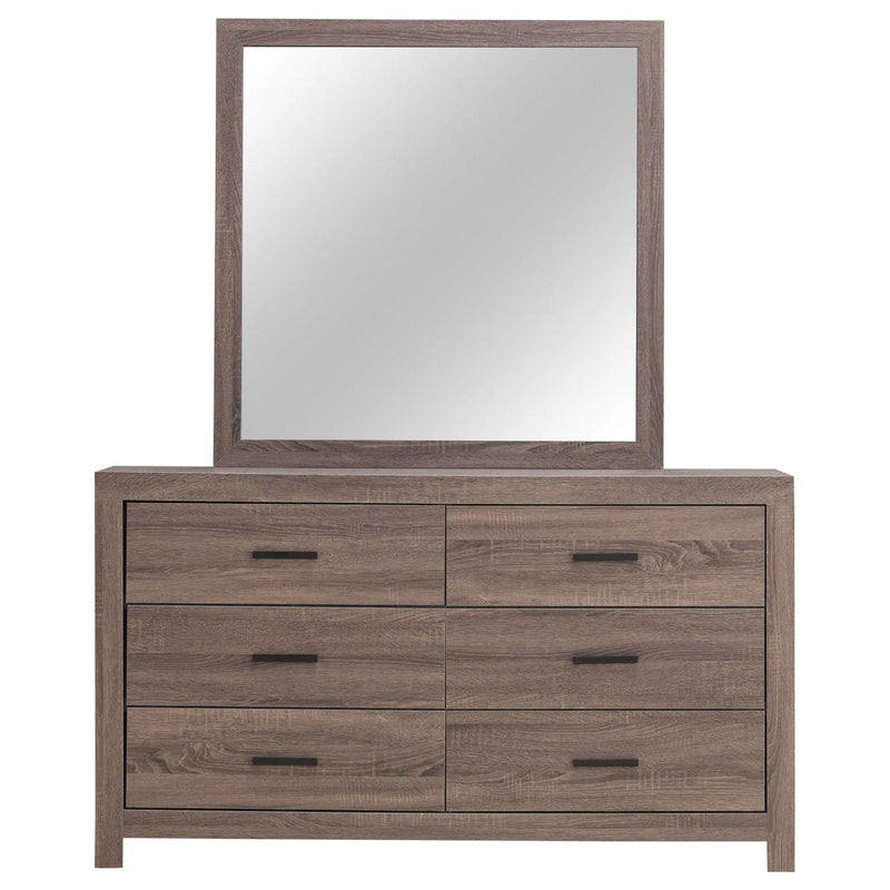 Brantford 6-drawer Dresser with Mirror Barrel Oak by Unique Piece Furniture