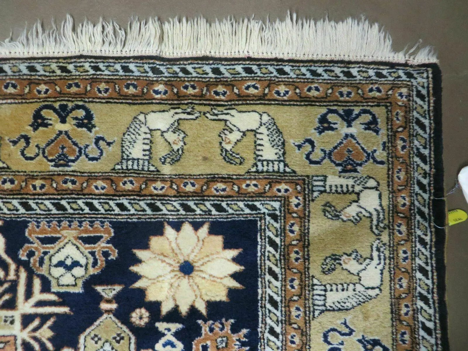 Persian Qum Rug 5.6 x 8.8, Navy Blue by Jewel Rugs