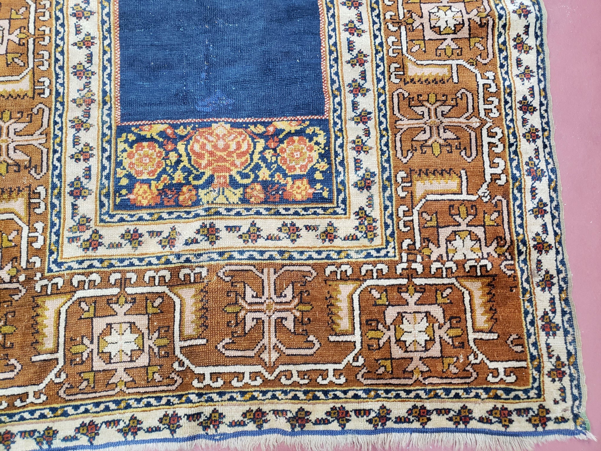 Antique Turkish Anatolian Ghiordes Prayer Rug, Twin Mihrabs, Rare Collectible Oriental Rug, Early 20th Century Prayer Rug, 3'9" x 5'2" by Jewel Rugs