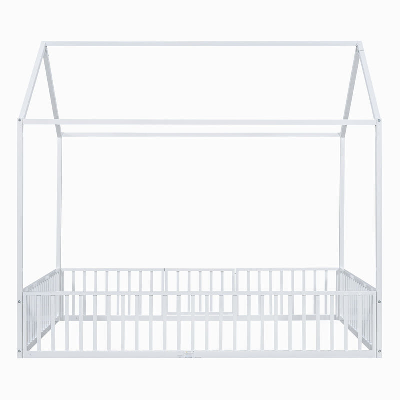 Metal House Bed With Fence And Door by HouseOfZazla