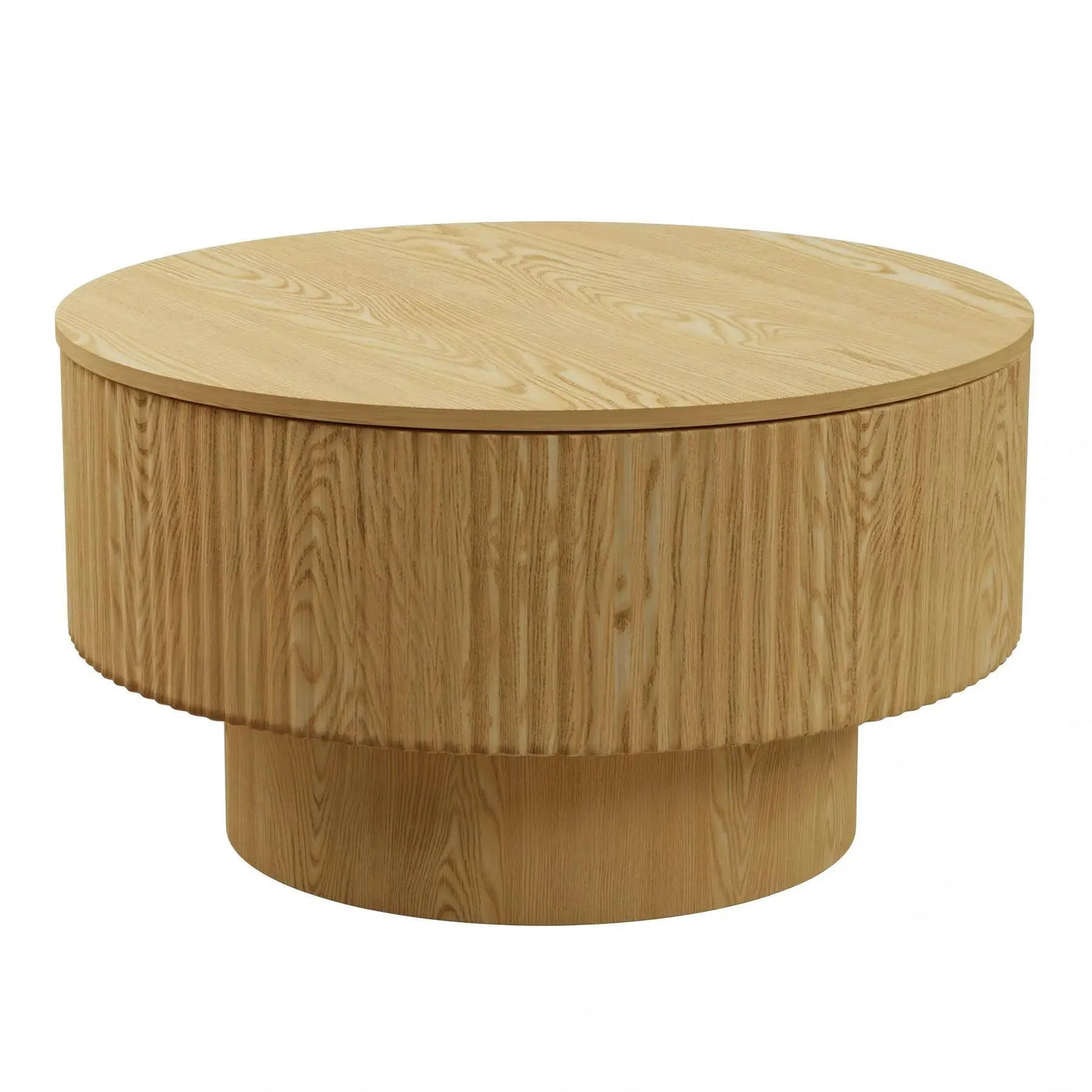 Modern Circular Coffee Table With Stripe Design And Storage Space by HouseOfZazla