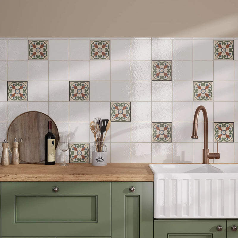 Terracotta Blue Green 6x6 Matte Square Porcelain Tile (19 pack, 4.65 sq ft/case) by Apollo Tile