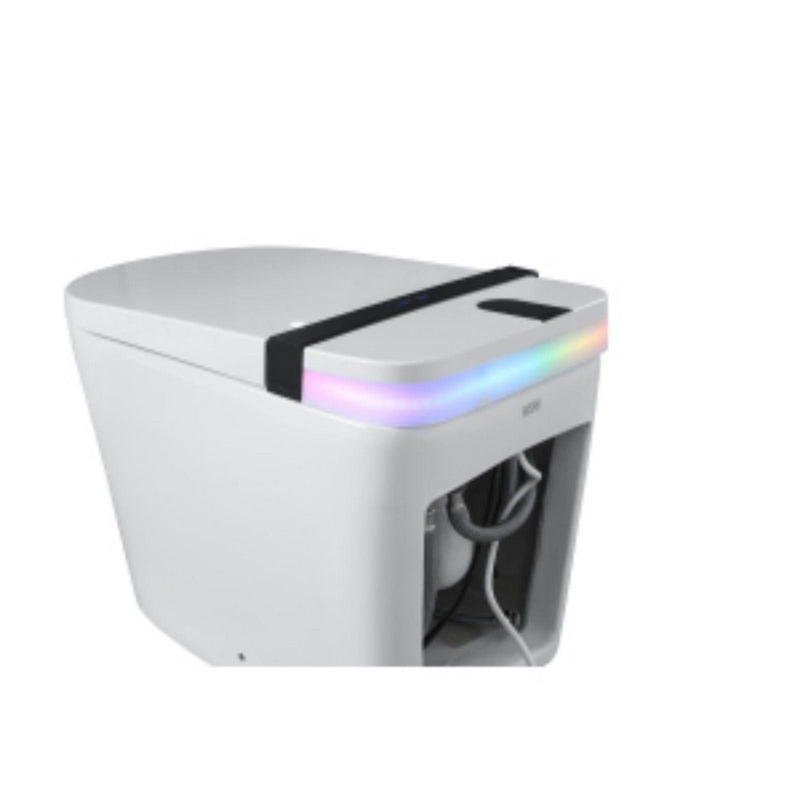 Smart Toilet With Bidet Seat Built In, Auto Open / Close Seat, Foot Sensor, LED Display - White by HouseOfZazla