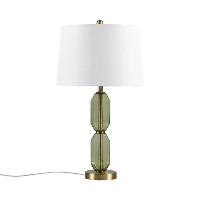 Faceted Green Glass Table Lamp by HouseOfZazla