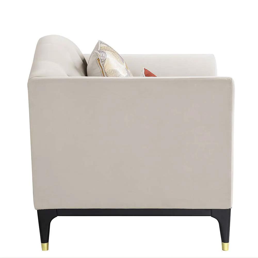 Tayden - Loveseat With 4 Pillows - Beige Velvet by Unique Piece Furniture