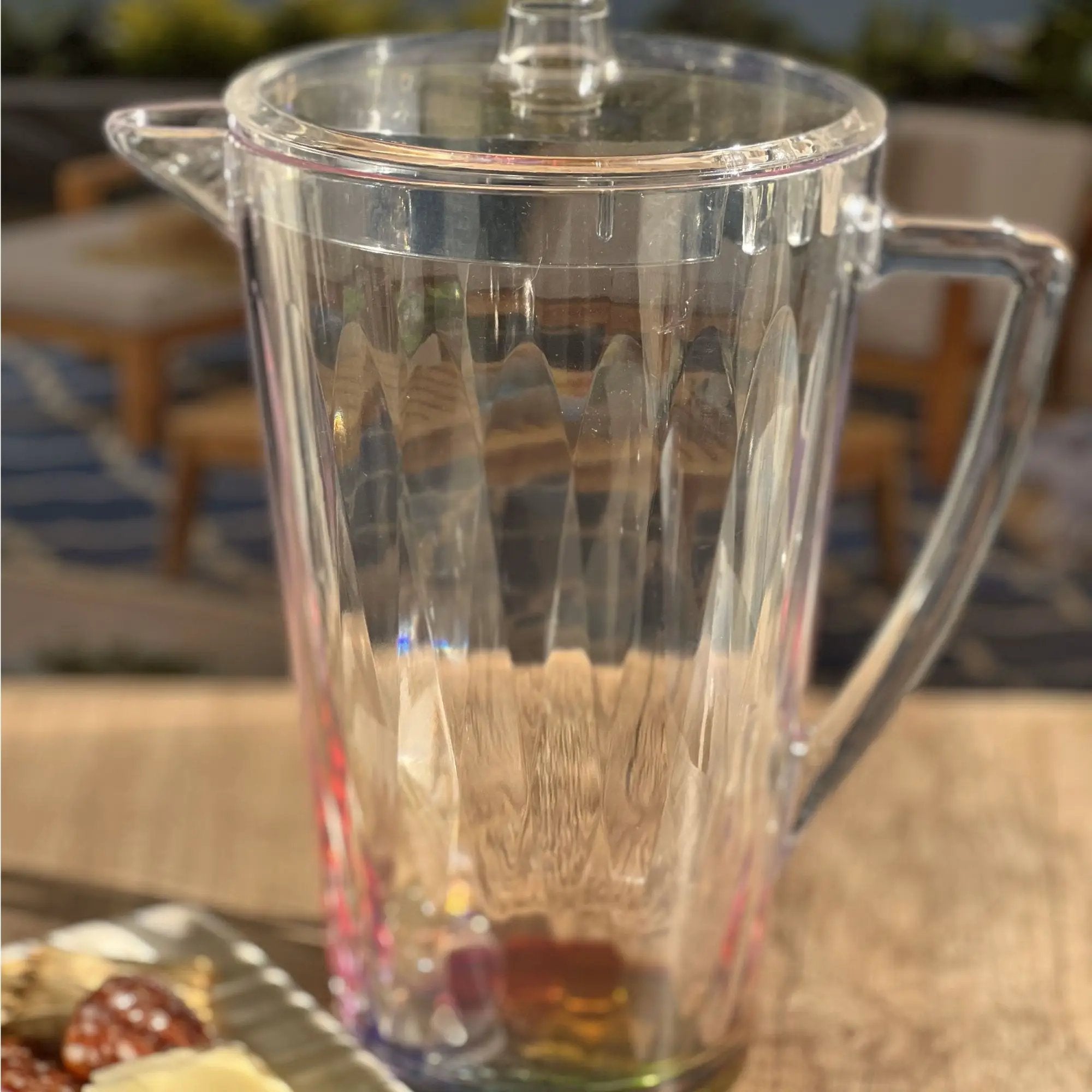 Rainbow Design Unbreakable Plastic Water Pitcher With Lid And Spout, 2.5 Quarts - Clear by HouseOfZazla