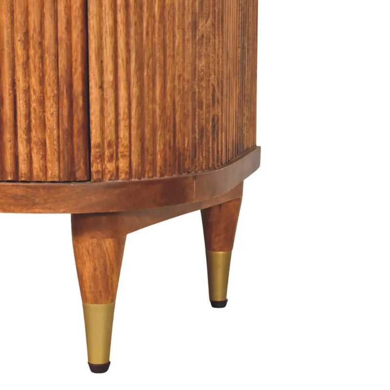 Solid Wood Ribbed Bedside Table by HouseOfZazla