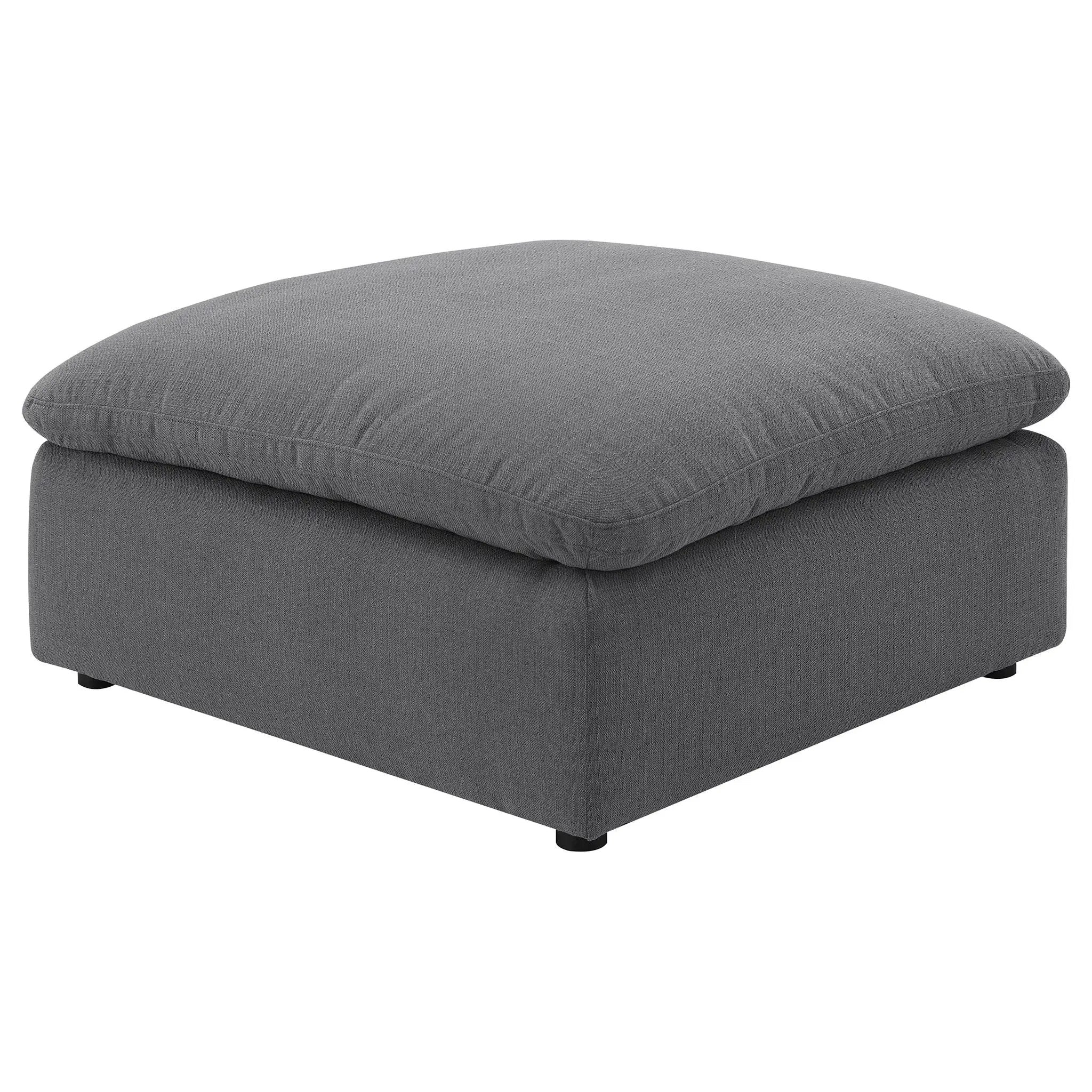 Greeley - Upholstered Square Ottoman With Cushion - Charcoal by HouseOfZazla