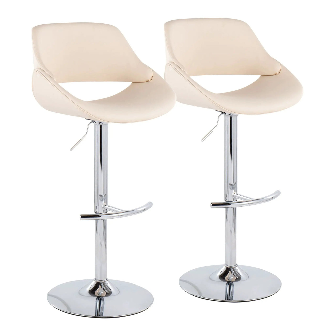 Fabrico - Contemporary Adjustable Bar Stool With Rounded T Footrest (Set of 2) by HouseOfZazla