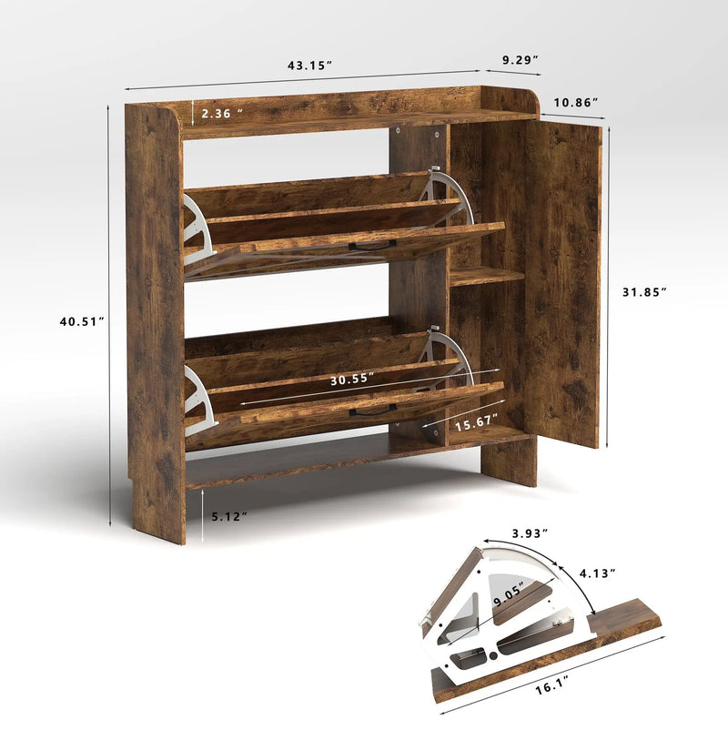 Shoe Storage Cabinet with 2 Flip Drawers by HouseOfZazla