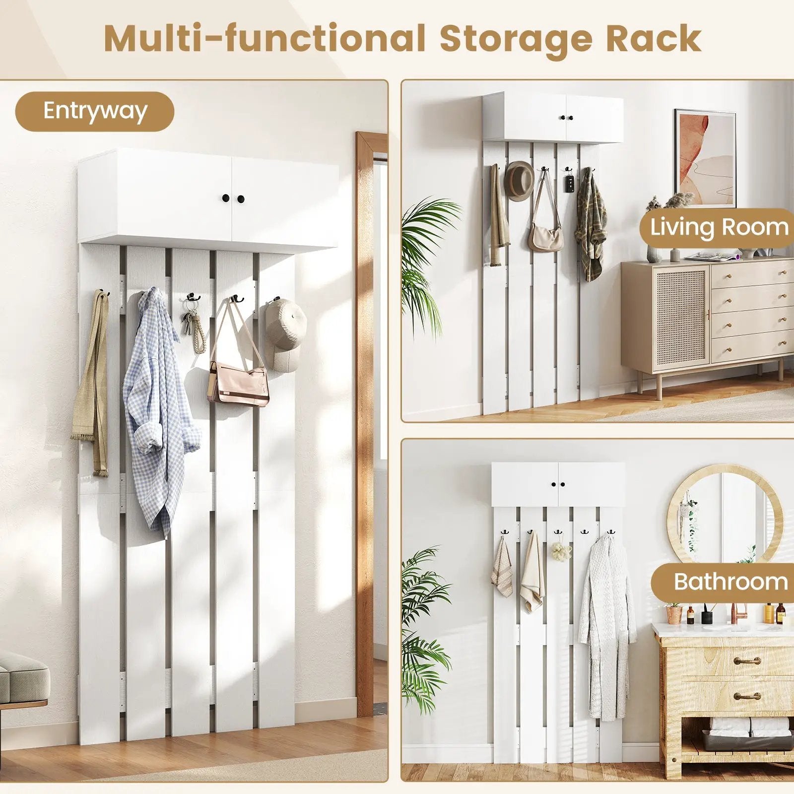 Entryway Wall Coat Rack Wall Mounted Coat Clothes Rack by DirectDeals