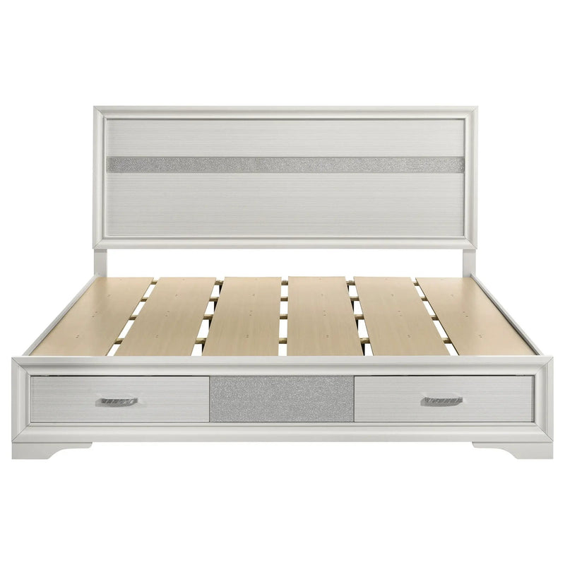 Miranda 51-inch Wood California King Storage Panel Bed White by Unique Piece Furniture